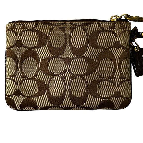 Coach Wristlet Dark Brown Logo - Picture 3 of 12